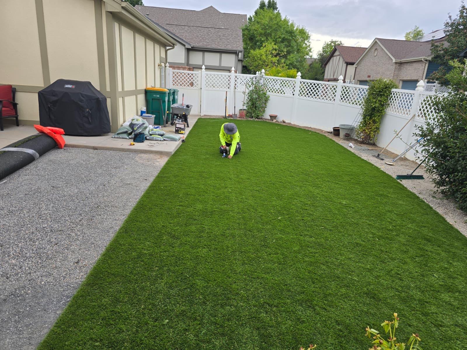 Artificial Turf Backyard Installation - Before